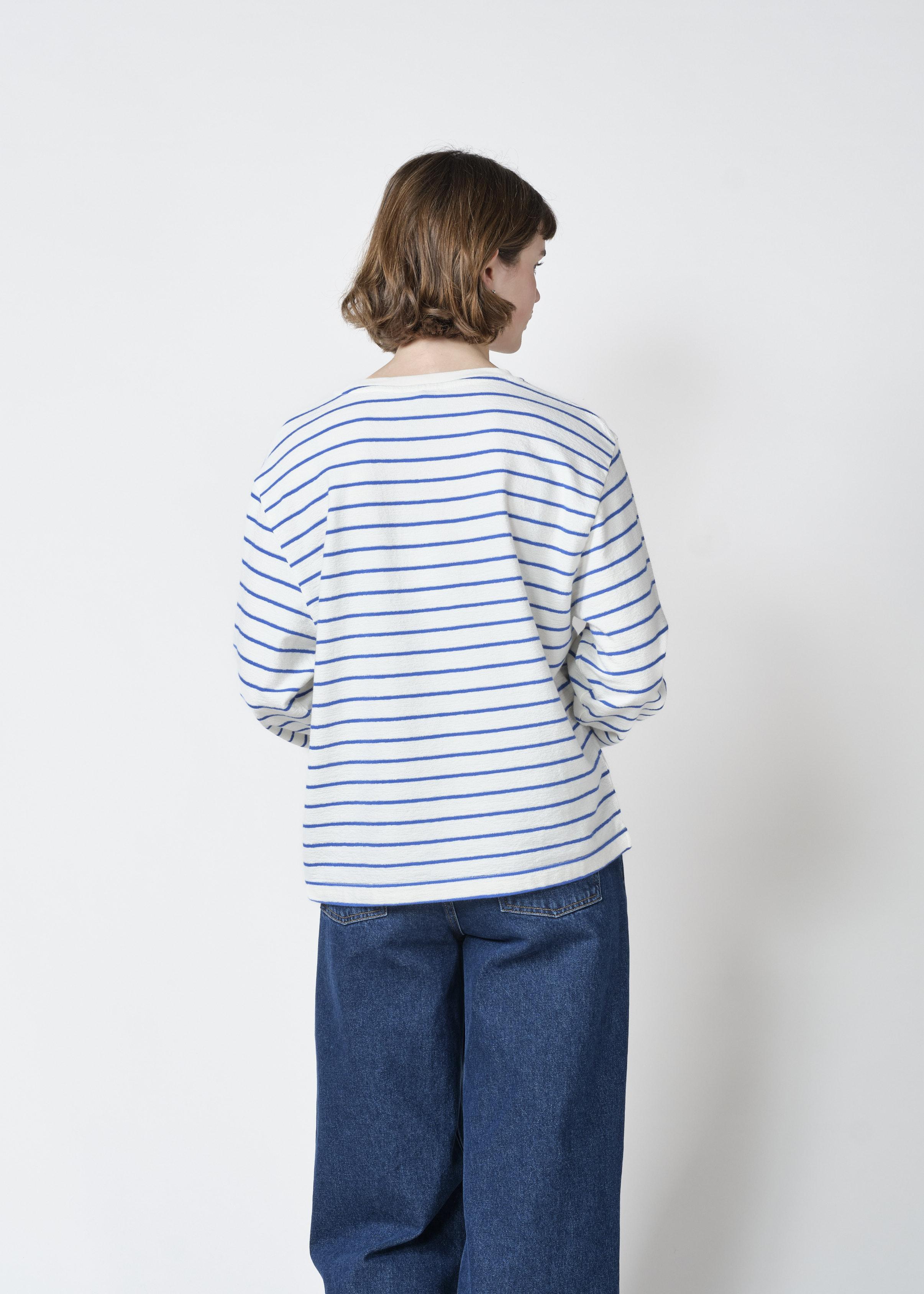 Klitmøller Paulina LS Tee Cream Surf Blue Damen Streifen Langarm creme